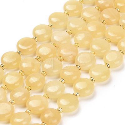 Natural Yellow Jade Beads Strands G-H005-B05-01-1