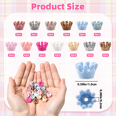 26Pcs 13 Colors Food Grade Eco-Friendly Silicone Focal Beads SIL-SZ0004-27-1