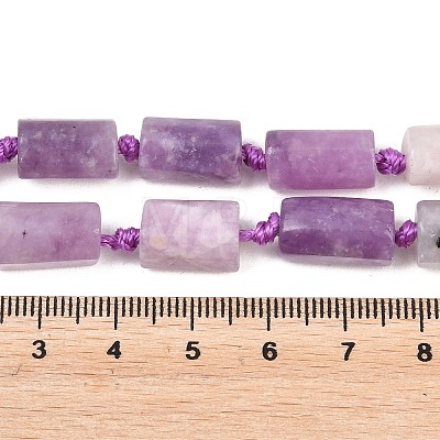 Natural Lepidolite/Purple Mica Stone Beads Strands G-A314-A03-01-1