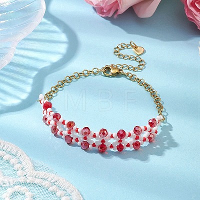 Handmade Glass Seed Beaded Bracelets for Women BJEW-MZ00132-1