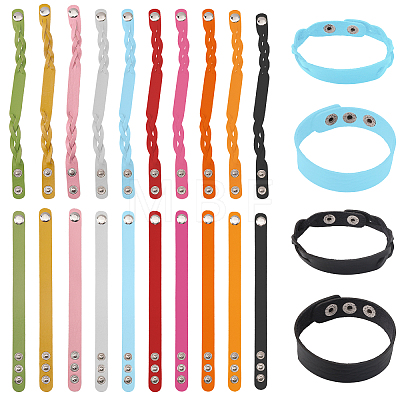 20Pcs 20 Style PU Leather Cord Bracelets Set BJEW-CA0001-09-1