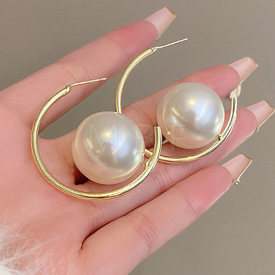 Alloy Imitation Pearl Stud Earrings WGC0511-66-1