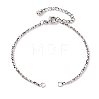 2Pcs 2 Colors 304 Stainless Steel Slider Bracelet Makings AJEW-JB01279-1