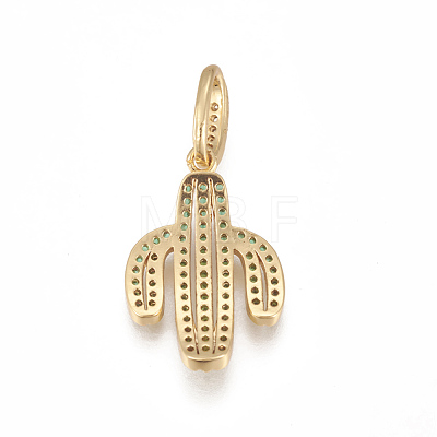 Brass Micro Pave Cubic Zirconia Pendants ZIRC-L078-060G-NR-1