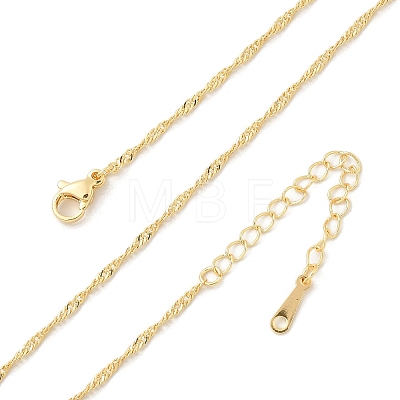 Brass Singapore Chain Necklaces for Women NJEW-Q020-01G-1