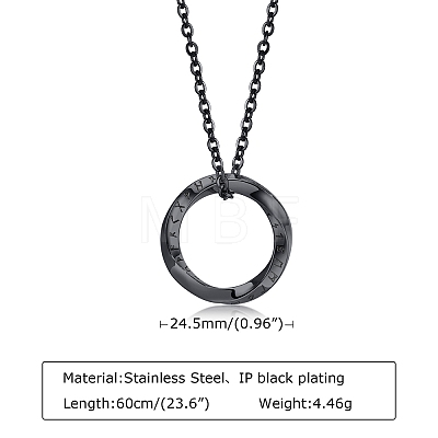 Nordic Rune Ring 304 Stainless Steel Pendant Necklaces for Men FS-WGC3540-02-1