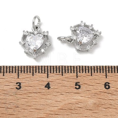 SHEGRACE Valentine's Day Brass Clear Cubic Zirconia Charms XGRQ4G760-688P-1