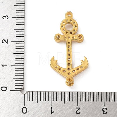 Rack Plating Brass Micro Pave Clear Cubic Zirconia Slide Charms KK-A234-015G-1