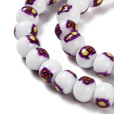 Printing Glass Beads for Necklaces Bracelets Making GLAA-B020-02A-08-1