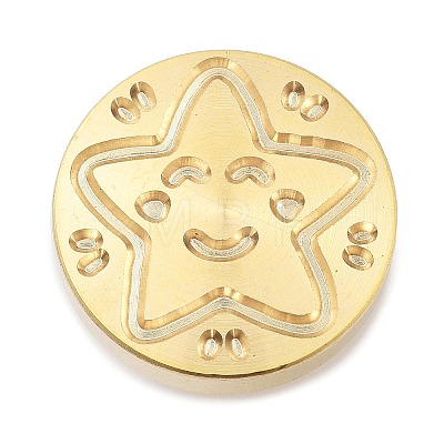 Golden Tone Wax Seal Brass Stamp Heads STAM-P002-01G-08-1