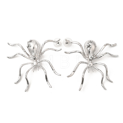 Alloy Rhinestone Stud Earrings EJEW-P321-01P-1