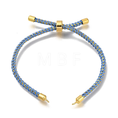 Braided Cotton Cord Slider Bracelet Making MAK-R001-01G-21-1