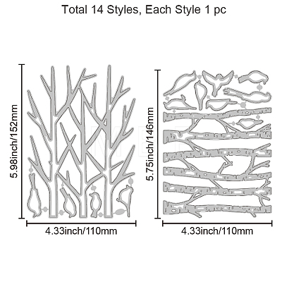 Carbon Steel Cutting Dies Stencils DIY-WH0309-1943-1