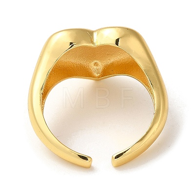 Rack Plating Brass Open Cuff Rings for Women RJEW-M162-22G-1