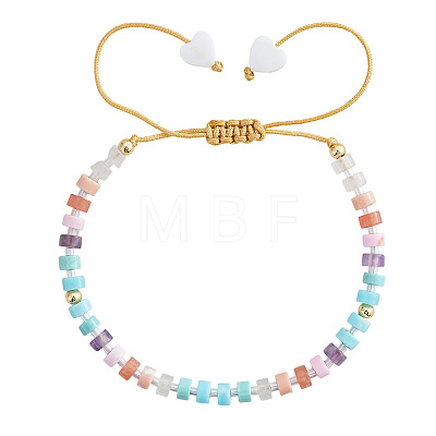 Chakra Natural Shell & Natural & Synthetic Mixed Gemstone Beads Braided Bead Bracelets ZA7321-1-1
