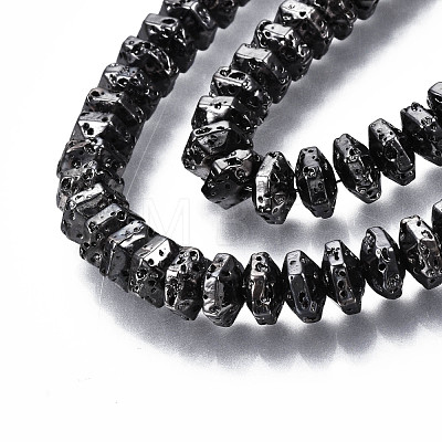 Electroplated Natural Lava Rock Beads Strands G-T114-66-1