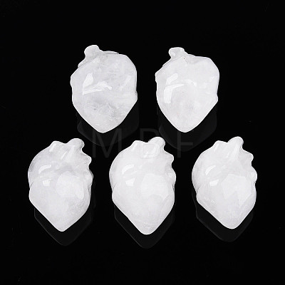 Natural Quartz Crystal Heart Beads G-T144-04B-1