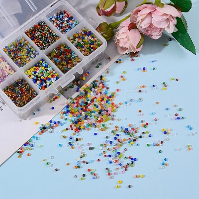 160G 8 Style Glass Seed Beads SEED-SZ0001-009-1
