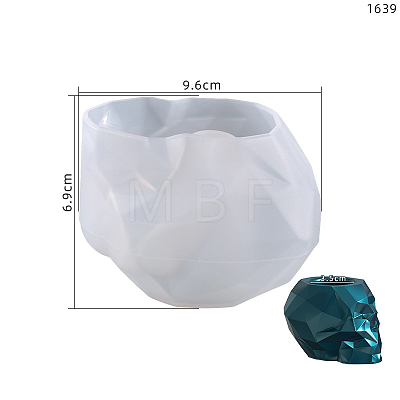 Faceted Skull Pen Holder Silicone Molds X-SIMO-PW0001-449-1