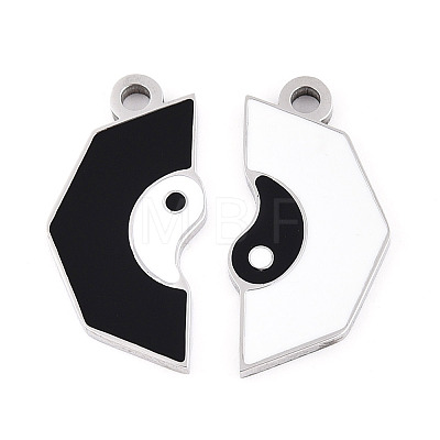 304 Stainless Steel Enamel Split Pendants STAS-T074-01P-1