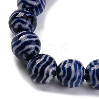 Handmade Blue and White Porcelain Beads Strands PORC-I027-03G-1