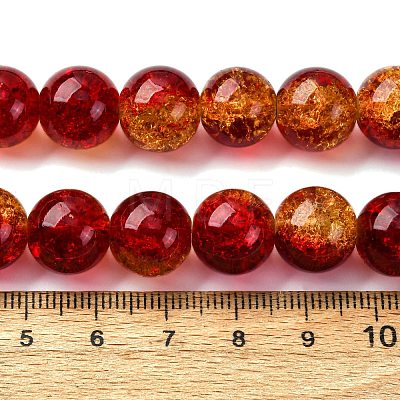 Spray Painted Crackle Glass Beads Strands CCG-Q002-12mm-10-1