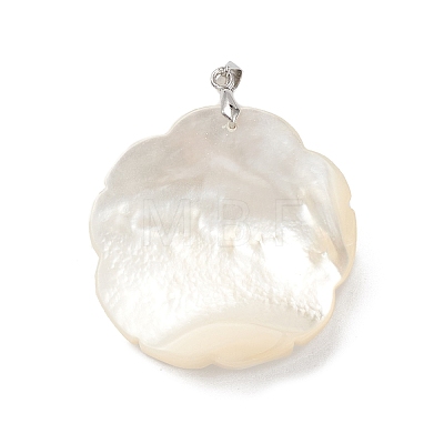 Natural White Shell Pendants BSHE-E029-03P-01-1