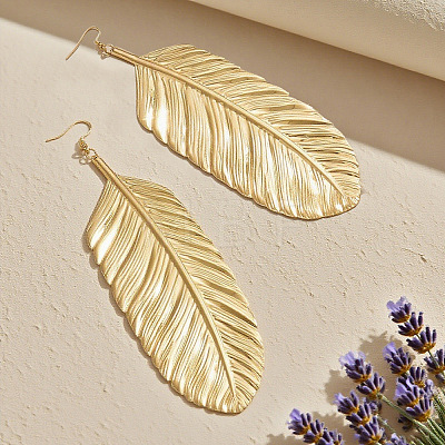 Feather Alloy Dangle Earrings FS-WGBD4E1-01-1