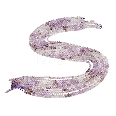 Natural Purple Phantom Quartz Purple Lodolite Quartz Beads Strands G-B175-D07-3mm-1