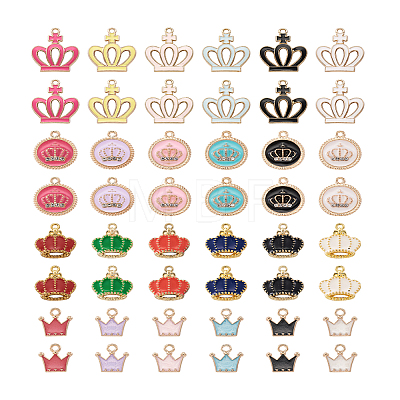 48Pcs 24 Colors Alloy Enamel Charms ENAM-TA0001-23-1