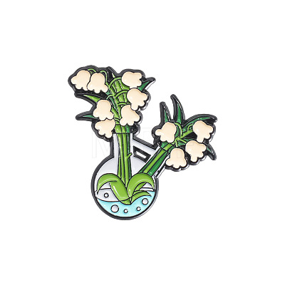 Flower Pot Alloy Enamel Brooches PW-WG1CC6F-02-1