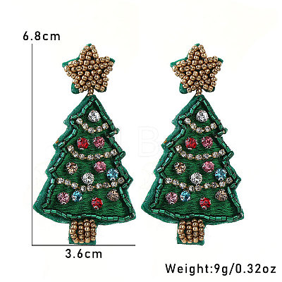 Christmas Tree Felt Fabric Dangle Stud Earrings FS-WG8B689-01-1
