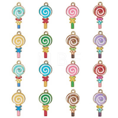 40Pcs 8 Styles Alloy Enamel Pendants ENAM-CJ0005-19-1