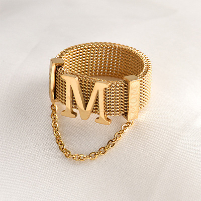 304 Stainless Steel Wide Band Finger Rings WG20EAC-01-1