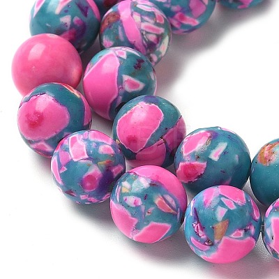 Dyed Synthetic Imperial Jasper Beads Strands G-C168-02A-1