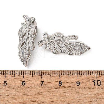 Brass Micro Pave Cubic Zirconia Twister Clasps KK-K422-03P-1