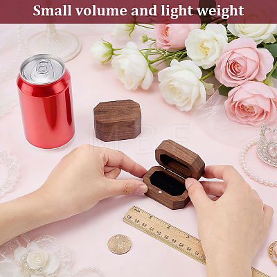Octagon Wooden Ring Magnetic Boxes CON-WH0107-123A-1