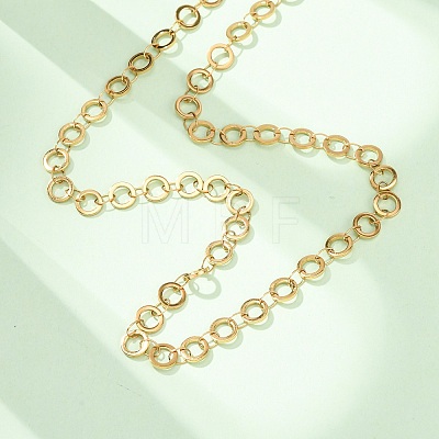 304 Stainless Steel 6MM Ring Link Chain Necklaces NJEW-P343-01A-G-1