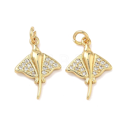 Brass Micro Pave Cubic Zirconia Charms KK-A291-12H-G-1