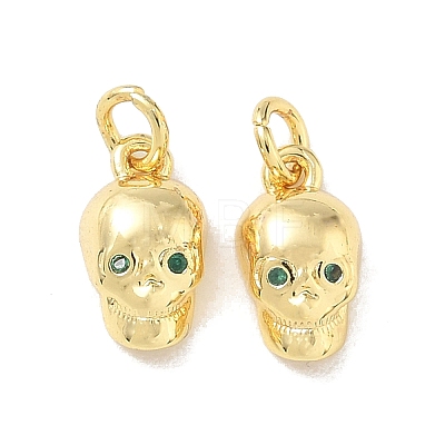 Brass Micro Pave Cubic Zirconia Charms KK-E797-01D-G-1