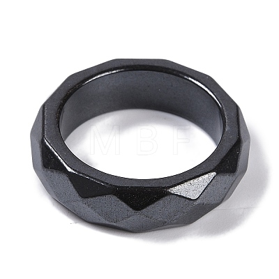 Magnetic Synthetic Hematite Finger Ring for Men Women RJEW-A047-01F-1