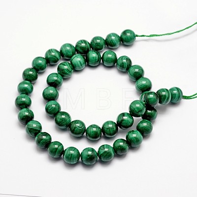 Natural Malachite Beads Strands G-O152-47-8mm-1