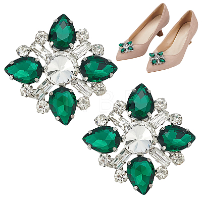 2Pairs Detachable Rhinestone Shoe Decorations DIY-AR0004-51A-1