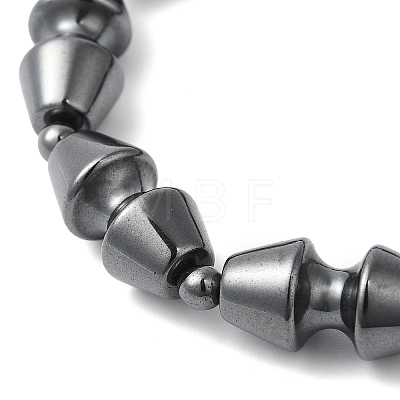 Synthetic Hematite Dumbbell Beaded Stretch Bracelet BJEW-E078-02-1