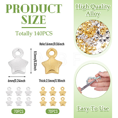 140Pcs 2 Colors Alloy Pendants FIND-TA0011-09-1