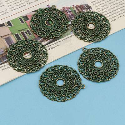 Flat Round Zinc Alloy Big Pendant PALLOY-R065-110-FF-1