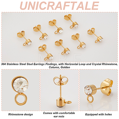 20Pcs 304 Stainless Steel Stud Earrings Findings STAS-UN0059-11-1