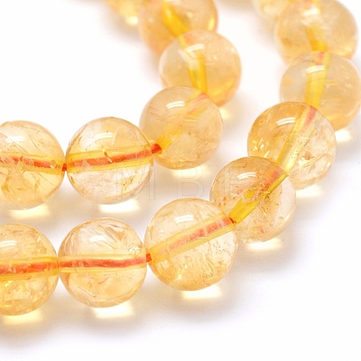 Natural Citrine Beads Strands G-P335-11-8mm-A-1