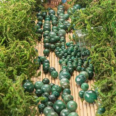 340Pcs 4 Style Natural Moss Agate Beads G-LS0001-41-1