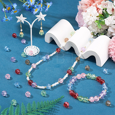 80Pcs Handmade Transparent Lampwork Beads FIND-TAD0001-04C-1
